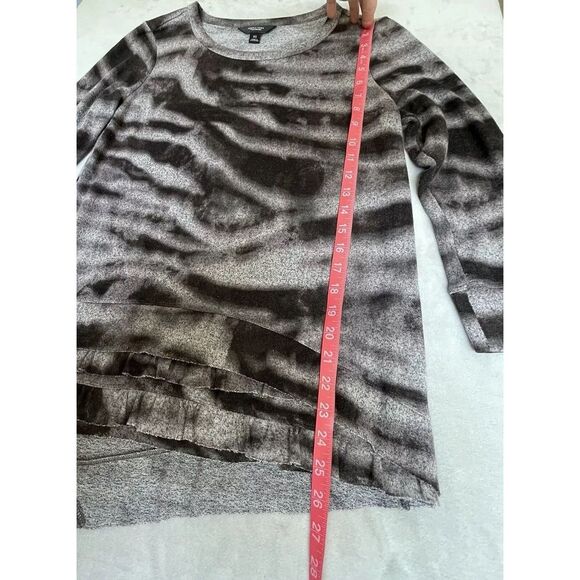 Simply Vera Wang Shirt Women's Size XS Black Grey Grunge Witchy Dark Feminine‎ - Picture 3 of 6